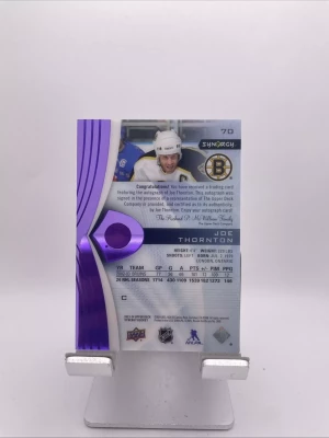 2023-24 Upper Deck Synergy Joe Thornton Purple Parallel Legends Auto 17/35 #70 back